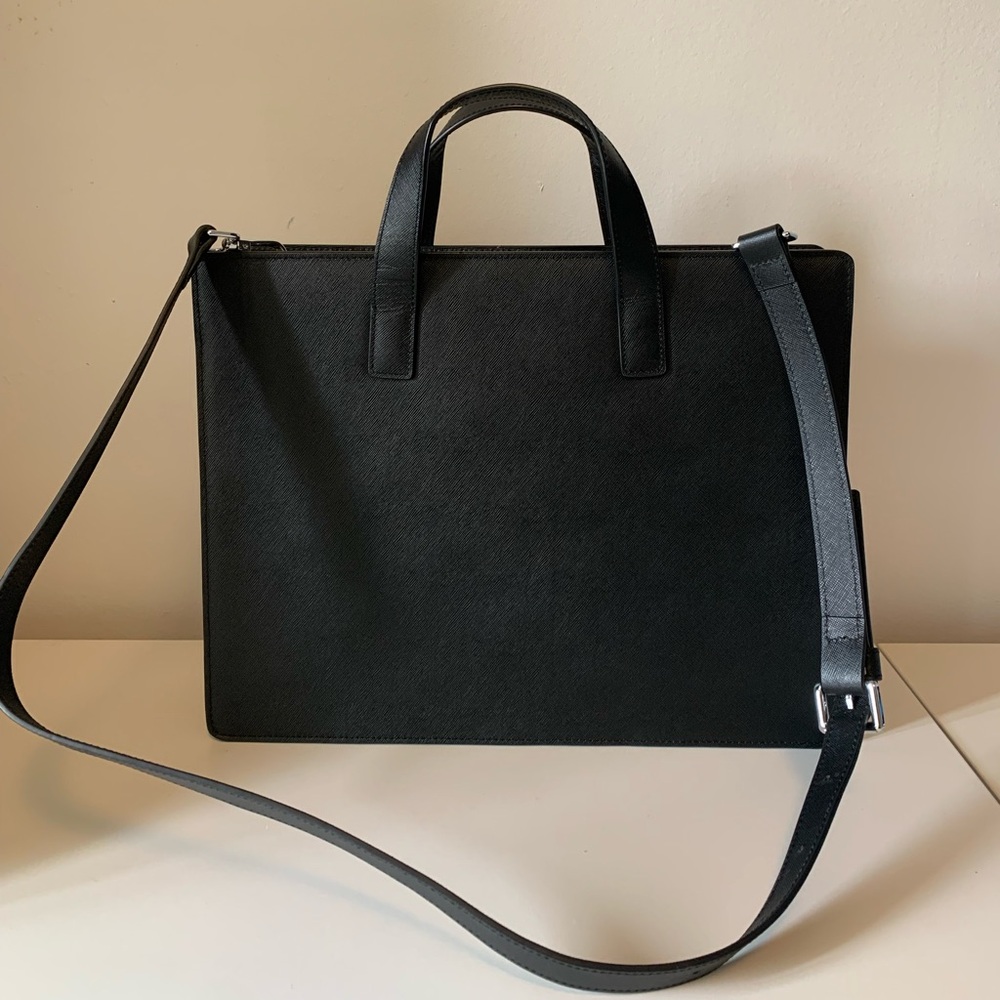 BNWT Black Genuine Leather Laptop Case